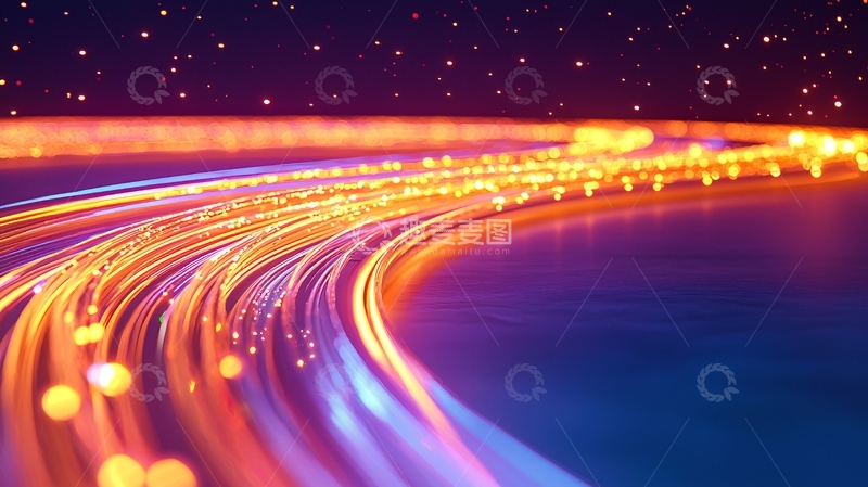 高清大图下载【趣麦麦图】夜晚光轨流动效果背景