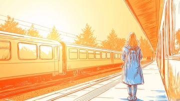 站台上的旅人与列车