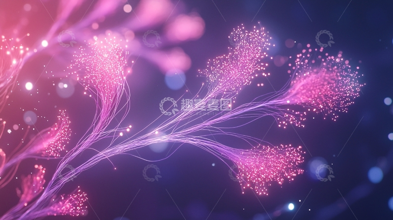 高清大图下载【趣麦麦图】梦幻紫色发光植物素材