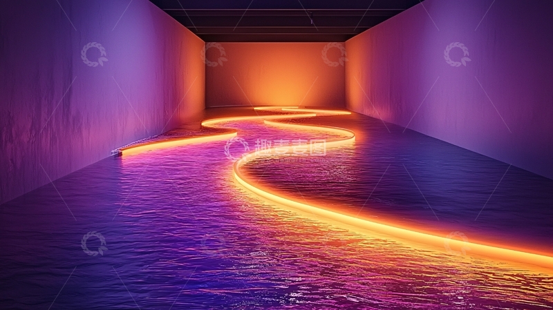 高清大图下载【趣麦麦图】霓虹灯廊道高清图片