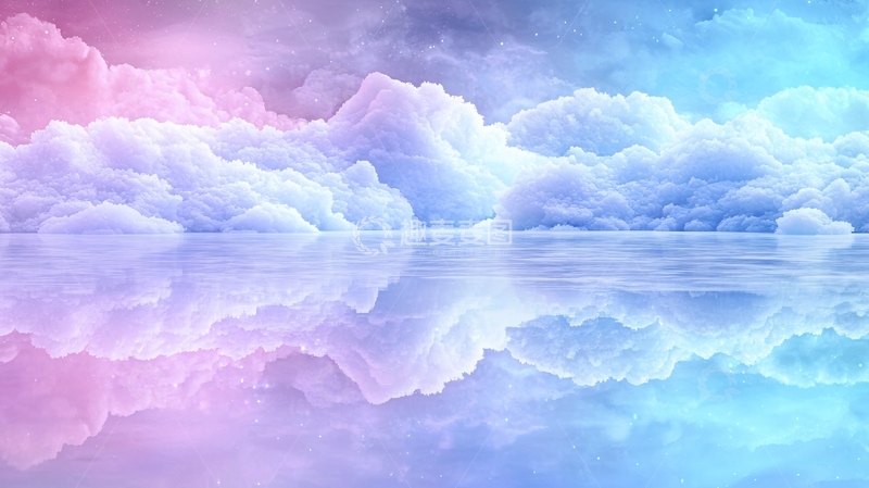 高清大图下载【趣麦麦图】梦幻云海与宁静水面