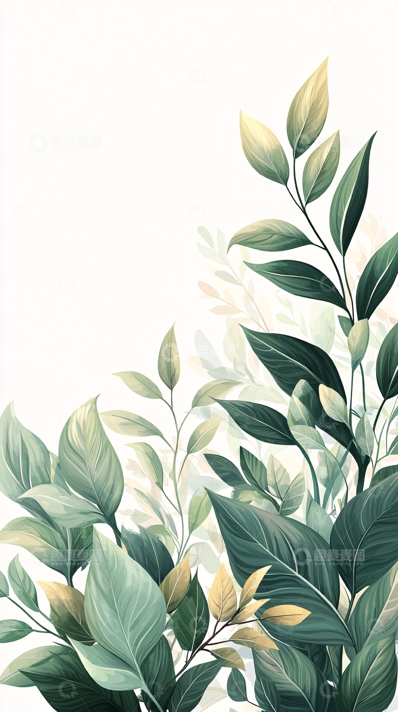 高清大图下载【趣麦麦图】清新自然植物叶子背景图