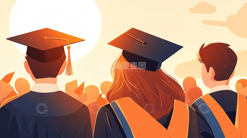 高清大图下载【趣麦麦图】毕业典礼上的学生