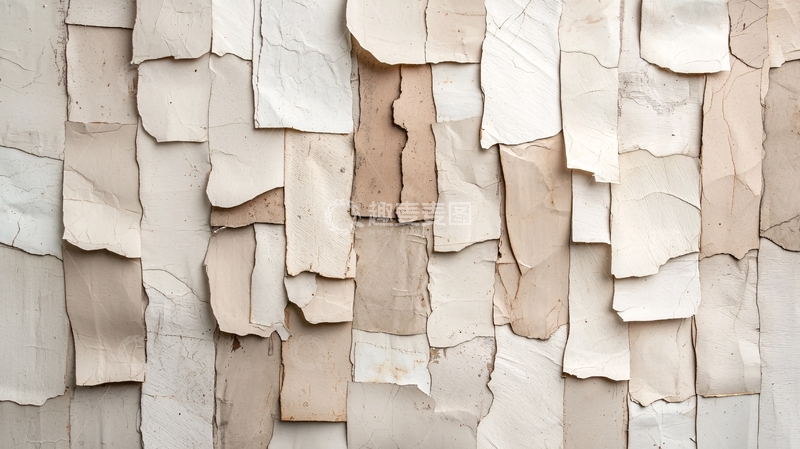 高清大图下载【趣麦麦图】剥落的墙纸纹理背景
