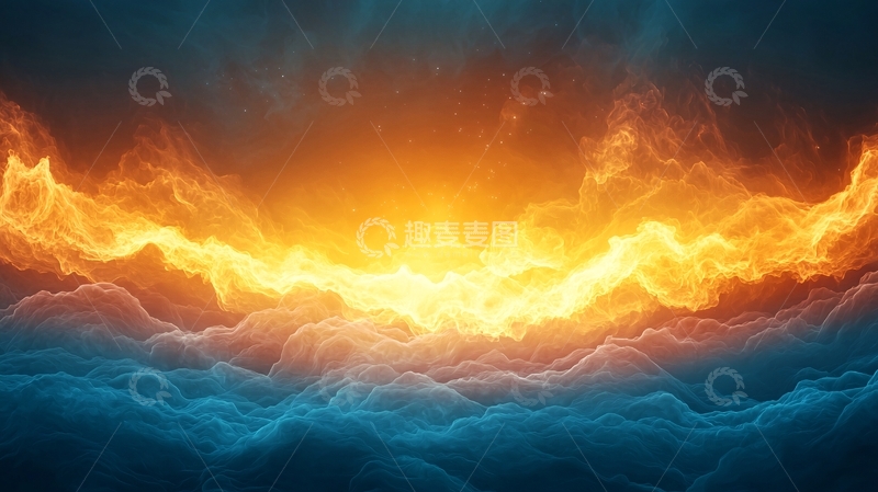 高清大图下载【趣麦麦图】火焰与波浪的艺术背景