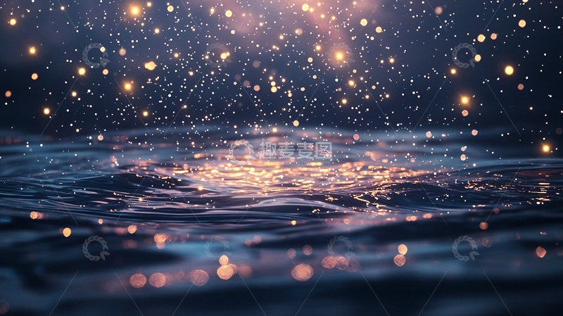 高清大图下载【趣麦麦图】夜晚水面上的光斑效果