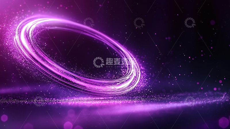 高清大图下载【趣麦麦图】紫色光圈粒子动态背景