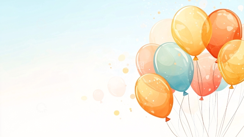 高清大图下载【趣麦麦图】彩色气球背景素材