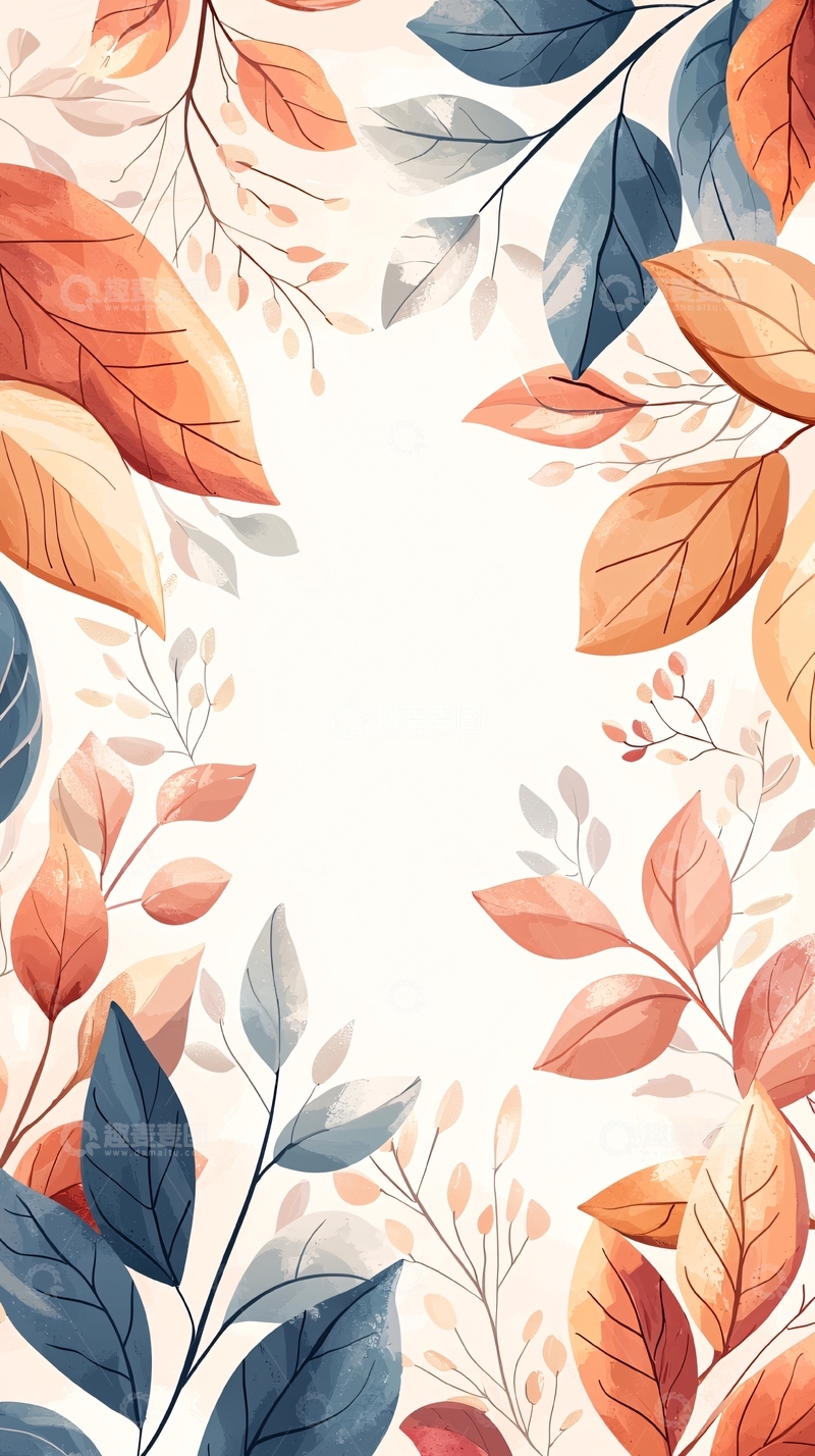 高清大图下载【趣麦麦图】秋叶背景图案素材