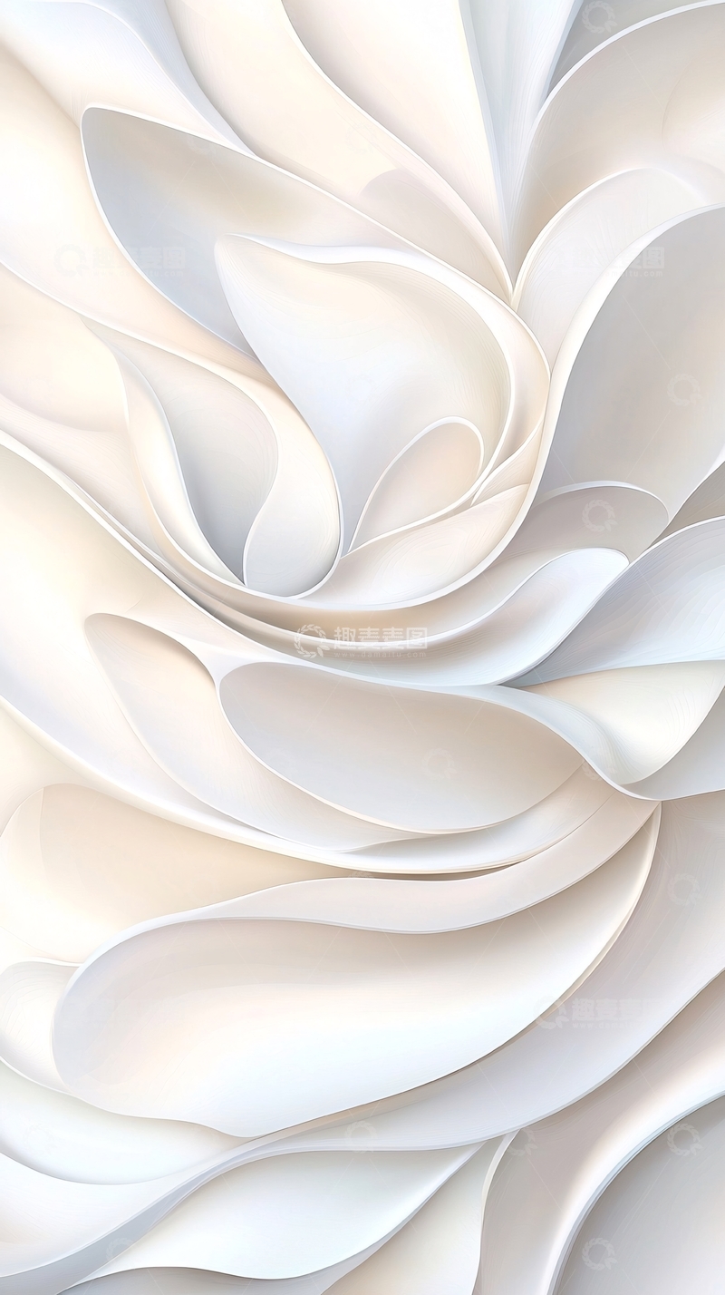 高清大图下载【趣麦麦图】白色花瓣抽象艺术背景