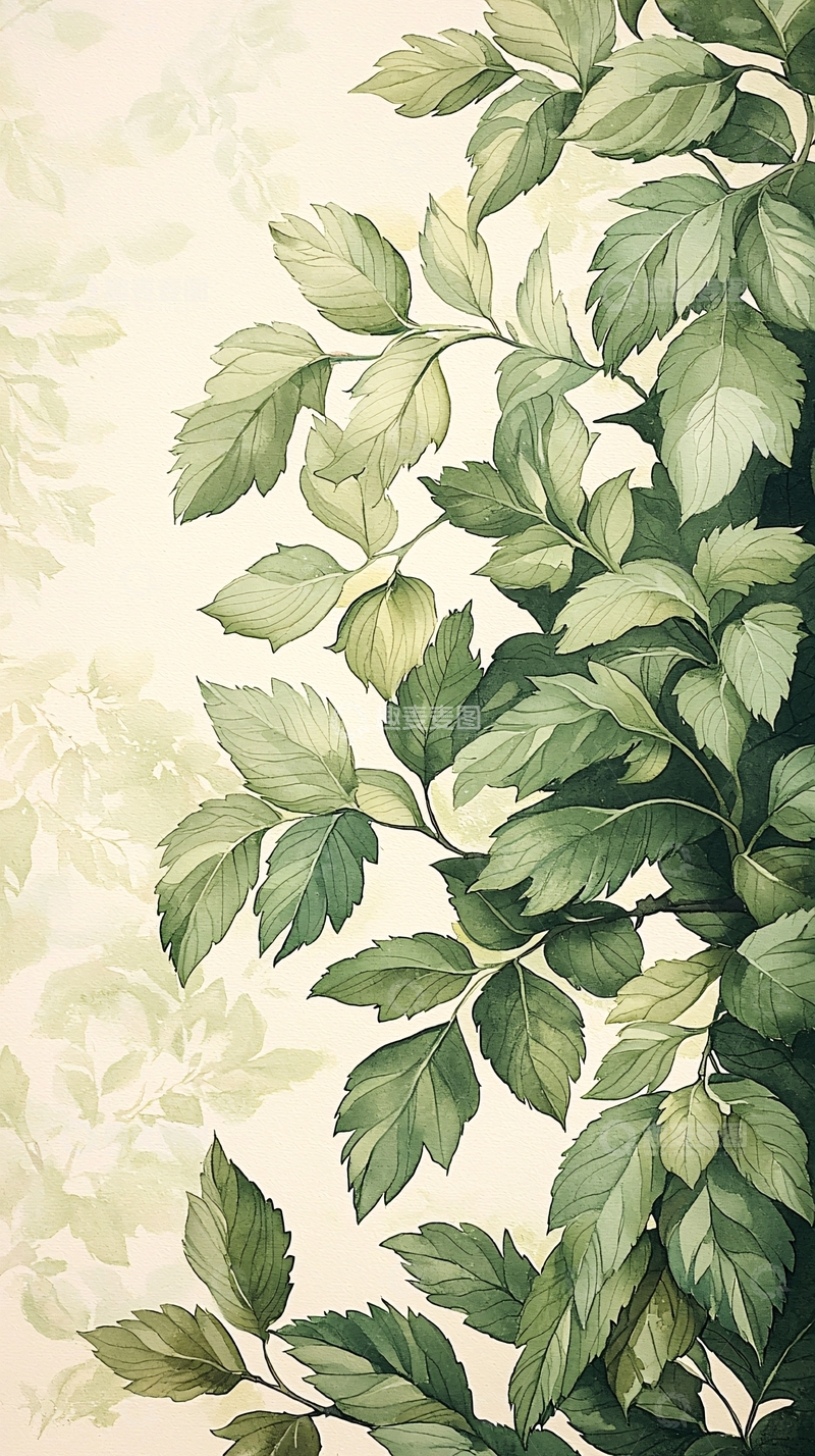 高清大图下载【趣麦麦图】绿色植物叶子背景图