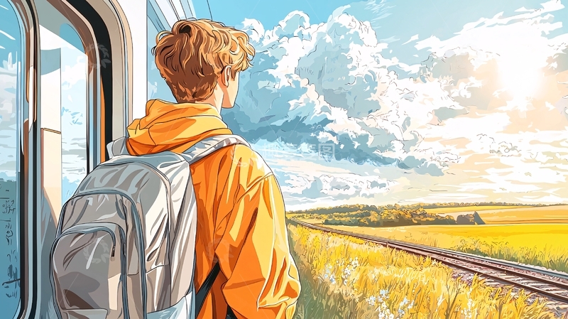 高清大图下载【趣麦麦图】火车窗外风景旅途中