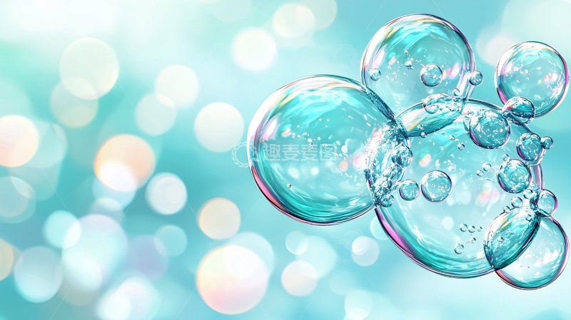 高清大图下载【趣麦麦图】水滴泡泡背景素材
