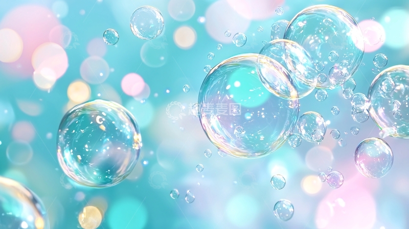 高清大图下载【趣麦麦图】梦幻泡泡背景素材