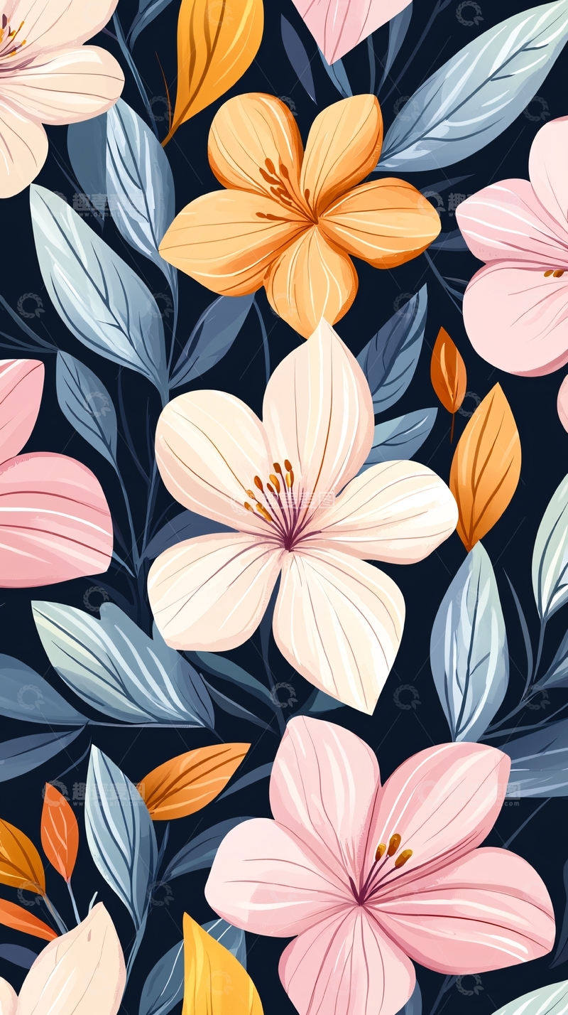 高清大图下载【趣麦麦图】花卉图案手机壁纸