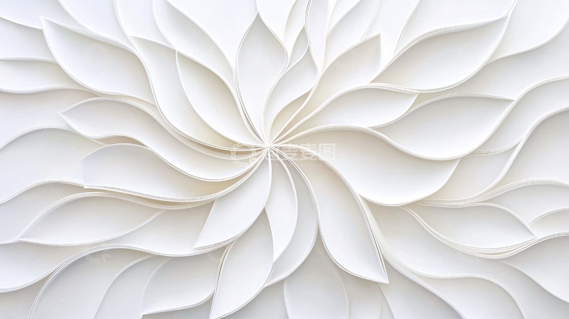 高清大图下载【趣麦麦图】白色花瓣立体艺术背景
