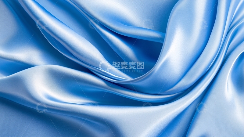 高清大图下载【趣麦麦图】蓝色丝绸质感面料纹理背景
