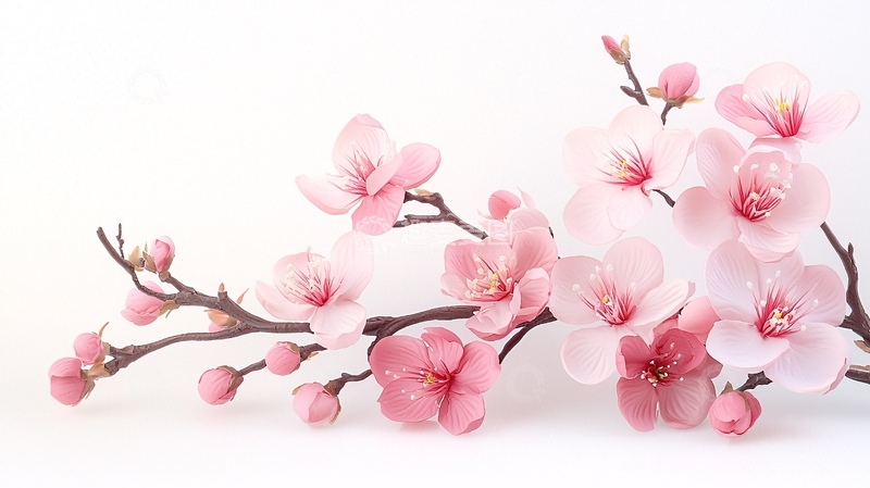 高清大图下载【趣麦麦图】粉色樱花树枝装饰素材