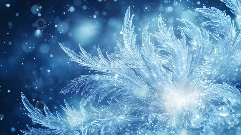 高清大图下载【趣麦麦图】冰晶雪花背景素材