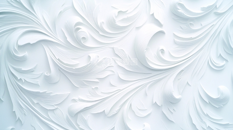 高清大图下载【趣麦麦图】白色抽象花卉纹理背景