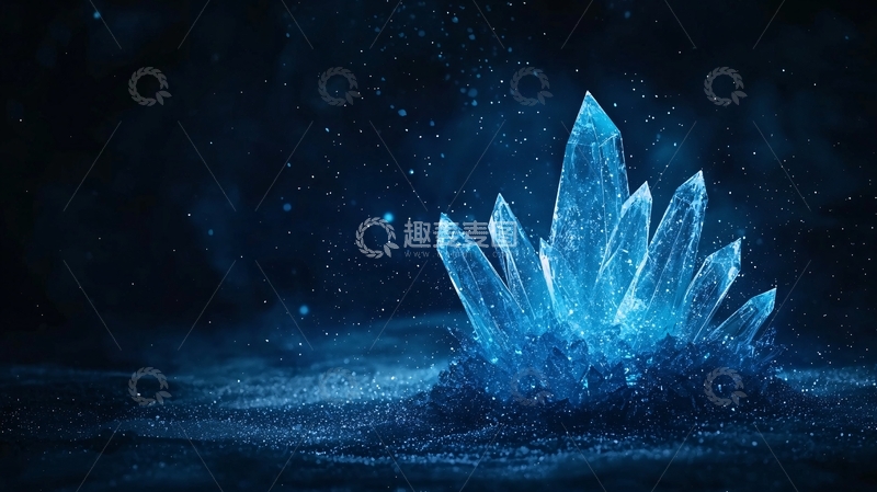 高清大图下载【趣麦麦图】蓝色水晶矿石背景