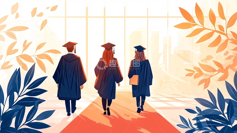 高清大图下载【趣麦麦图】毕业典礼上的学生