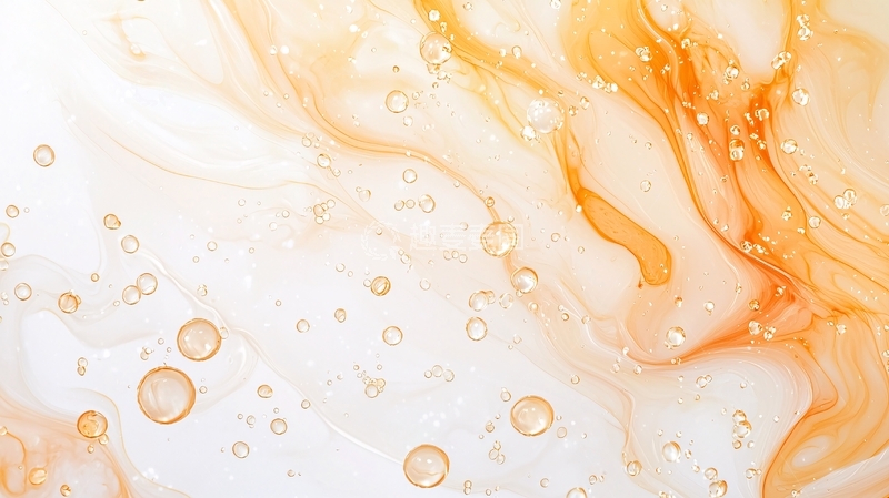 高清大图下载【趣麦麦图】橙色液体流动抽象背景