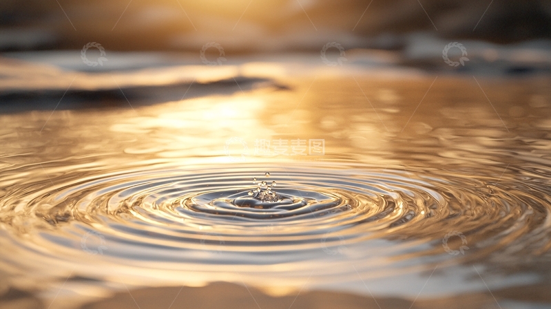 高清大图下载【趣麦麦图】水滴激起的涟漪