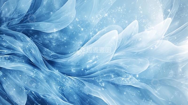 高清大图下载【趣麦麦图】梦幻蓝色羽毛背景