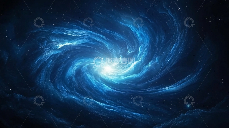 高清大图下载【趣麦麦图】蓝色星系漩涡背景图