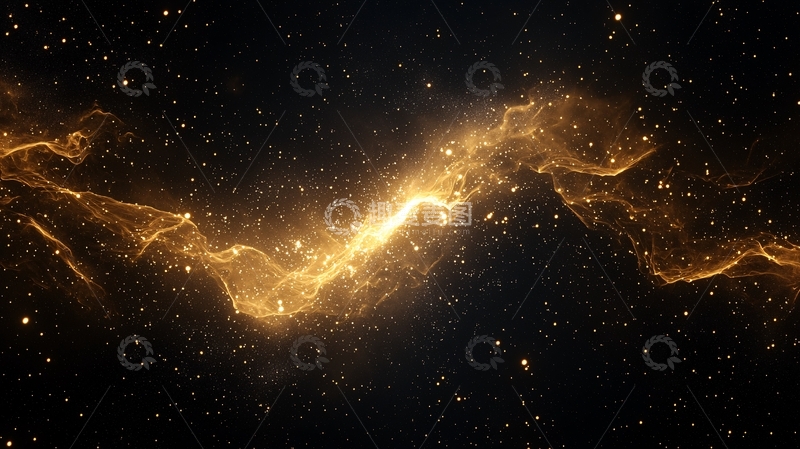 高清大图下载【趣麦麦图】金色星河宇宙背景图