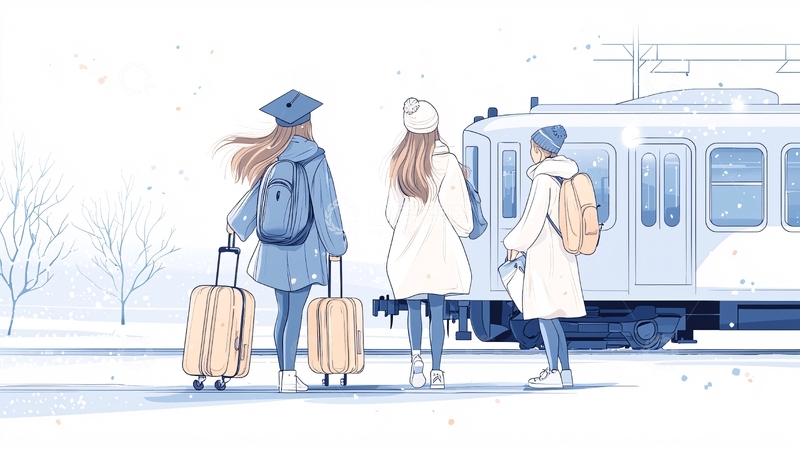 高清大图下载【趣麦麦图】冬日站台上的旅人