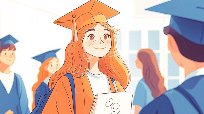 高清大图下载【趣麦麦图】毕业典礼上的学生