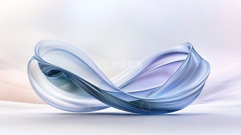 高清大图下载【趣麦麦图】流动的蓝色丝带艺术抽象背景