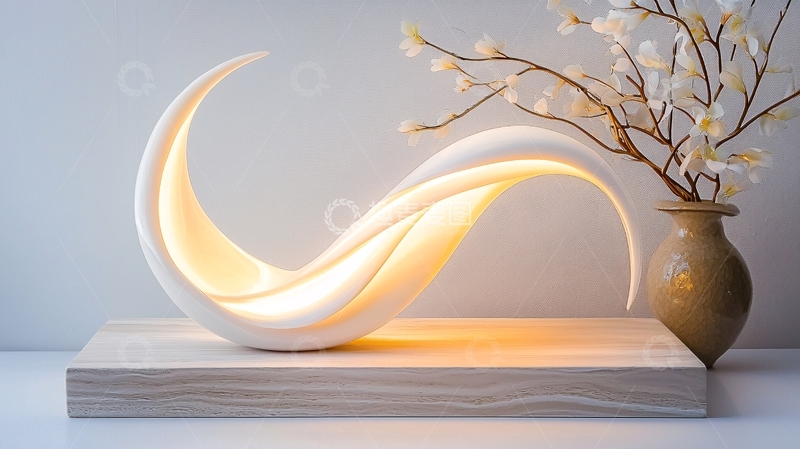 高清大图下载【趣麦麦图】现代艺术灯饰与花瓶摆件