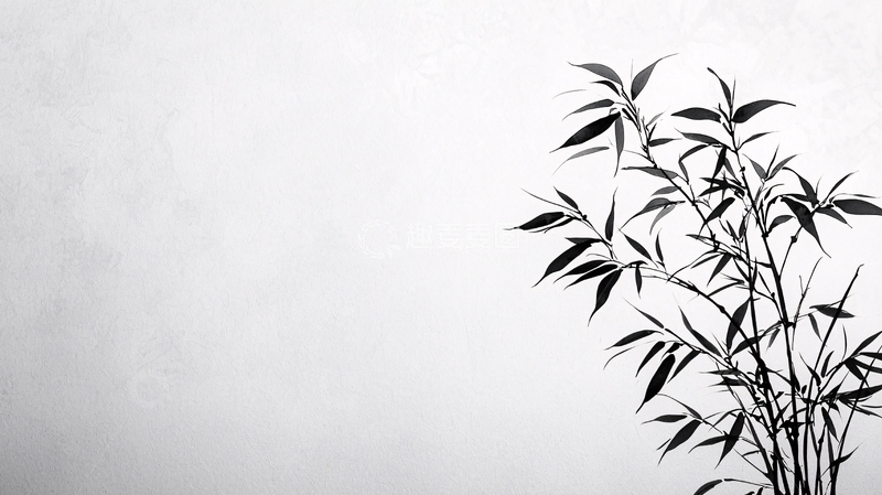 高清大图下载【趣麦麦图】水墨竹影简约背景图