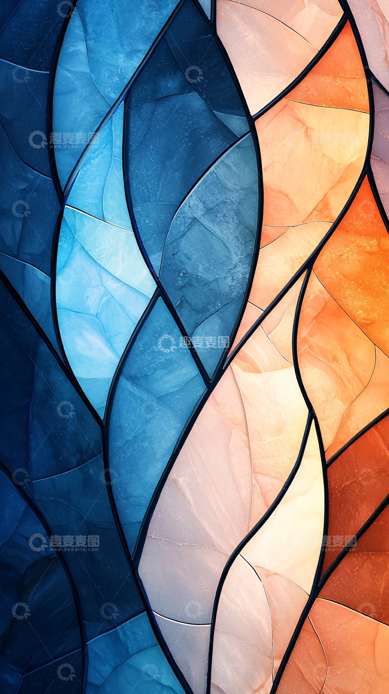 高清大图下载【趣麦麦图】抽象彩色玻璃艺术背景