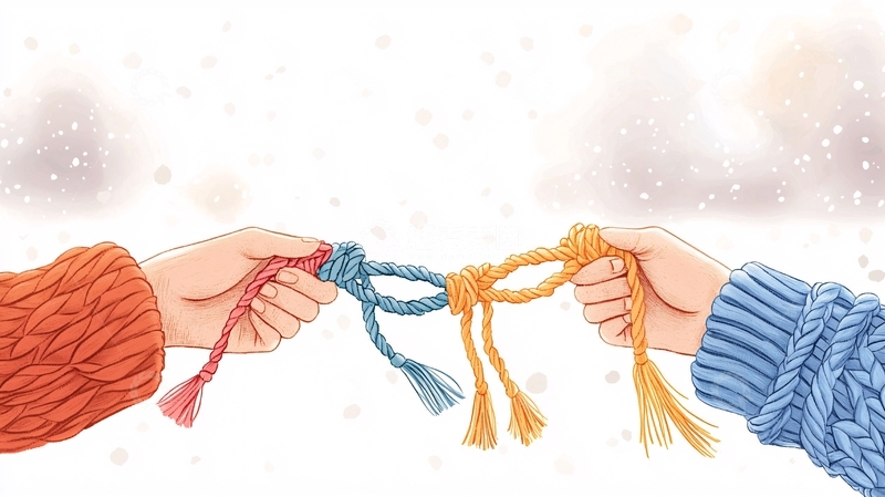 高清大图下载【趣麦麦图】手拉手编织友谊