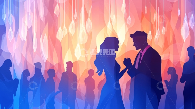 高清大图下载【趣麦麦图】舞会剪影：浪漫舞动的夜晚