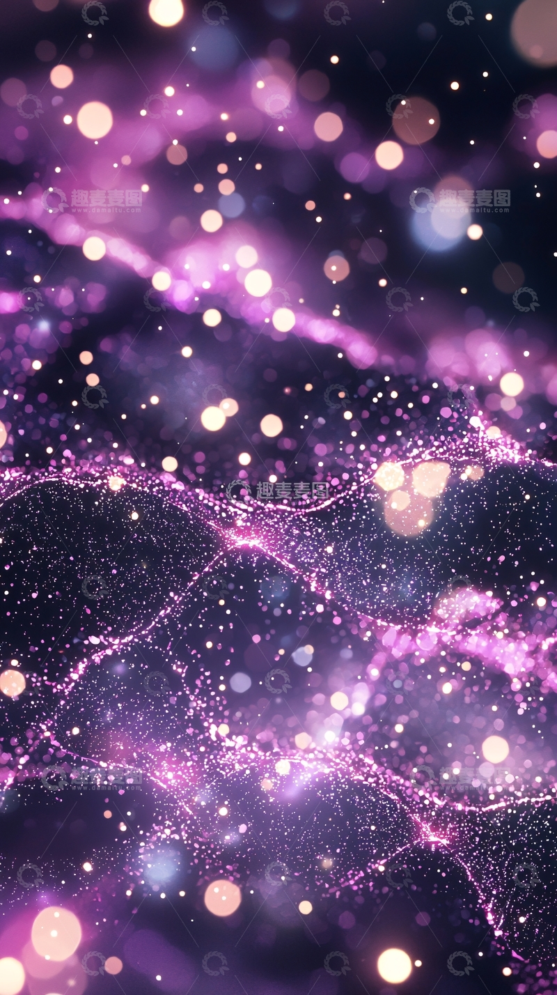 高清大图下载【趣麦麦图】梦幻紫色粒子背景
