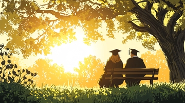 毕业季夕阳下的校园回忆