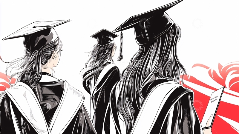 高清大图下载【趣麦麦图】毕业典礼上的学生剪影