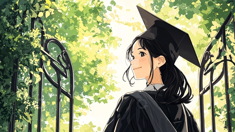 高清大图下载【趣麦麦图】毕业典礼上的女孩