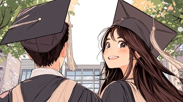 毕业典礼上的情侣