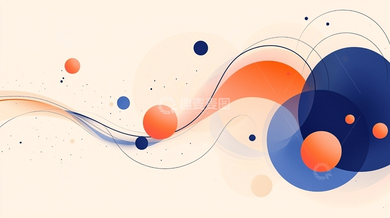 高清大图下载【趣麦麦图】抽象几何线条与圆形元素背景
