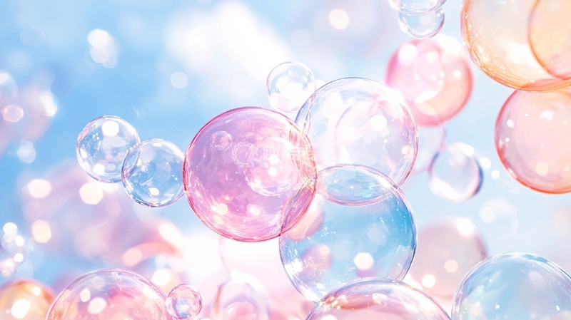 高清大图下载【趣麦麦图】梦幻泡泡背景素材