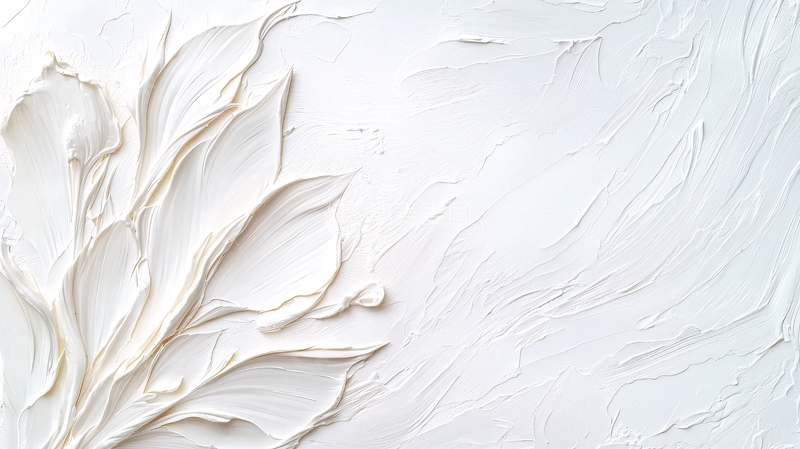 高清大图下载【趣麦麦图】白色抽象花卉艺术背景