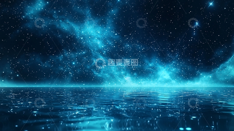 高清大图下载【趣麦麦图】星空下的宁静水面