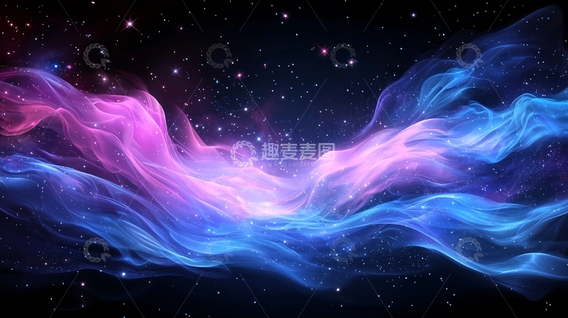 高清大图下载【趣麦麦图】梦幻星空流光背景