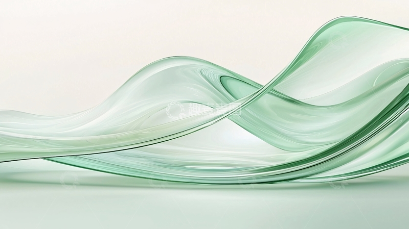 高清大图下载【趣麦麦图】绿色流动曲线抽象艺术背景